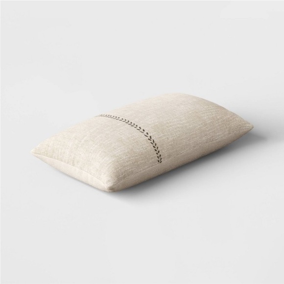 Oversized Stitched Lumbar Throw Pillow
Neutral: Cotton-Linen Blend Threshold - Picture 3 of 4
